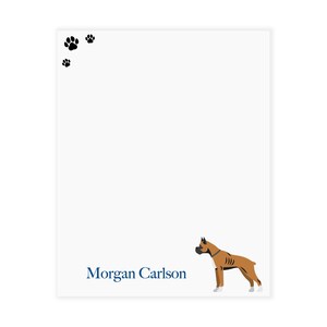 Personalized Boxer Dog Notepad: Custom Stationery Gift