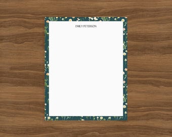 Floral Personalized Notepad: Wildflower Garden Stationery