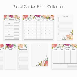 Pastel Garden Floral Notepad Set of 3 | Magnetic to Do List Desk Pad ...