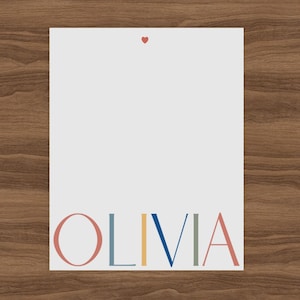 Blocco note personalizzato, cancelleria personalizzata per donne e ragazze, simpatico blocco note regalo per insegnanti, sottomano con carta da lettere colorata a righe o bianca
