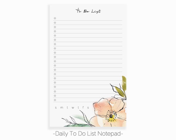 Pastel Garden To Do List Notepad | Magnetic Notepad | Daily Tasks Checklist Notepad for Fridge | Magnet Desk Pad | Weekly To Do List Notepad