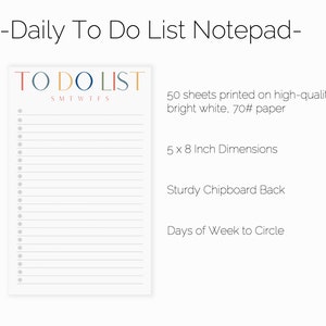 Colorful to Do List Notepad | Daily Tasks Checklist | Magnetic to Do ...