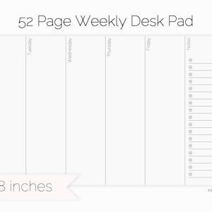 Modern Weekly Planner Pad | Small Weekly Calendar Desk Pad | 5x8 ...