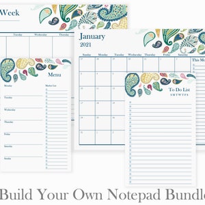 Weekly Planner Pad Bundle | Notepad Planner Set | 2021 Weekly Planner Notepad | Undated Planner Notepad | Daily Schedule To Do List Planner