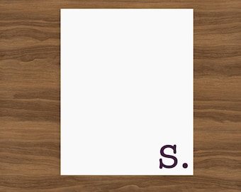 Personalized Notepad, Custom Notepad with Monogram, Single Initial Notepad, Teacher Bridesmaid Gift, Monogram Stationery, Blank or Lined Pad