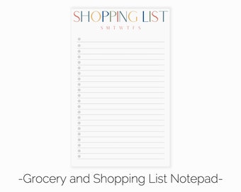 Shopping and Grocery List Notepad | Magnetic Shopping List Notepad for Fridge | Magnet Grocery List  | Rainbow Notepad Shopping Checklist