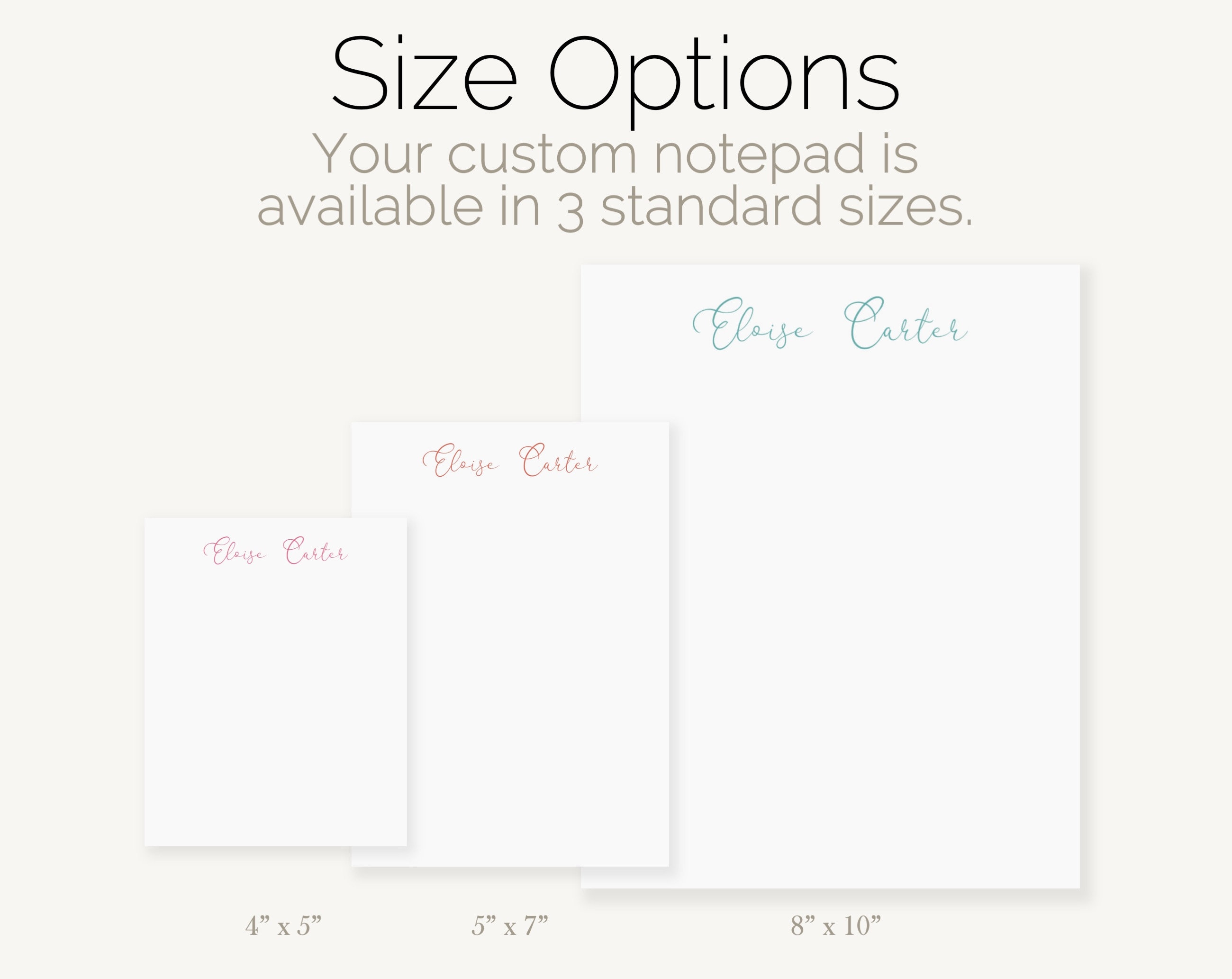 Personalized Cursive Name Notepad | Custom Script Name Notepad ...