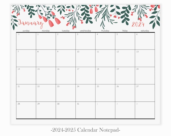 Berry Bliss 2024 Calendrier Bloc-notes Calendrier magnétique pour