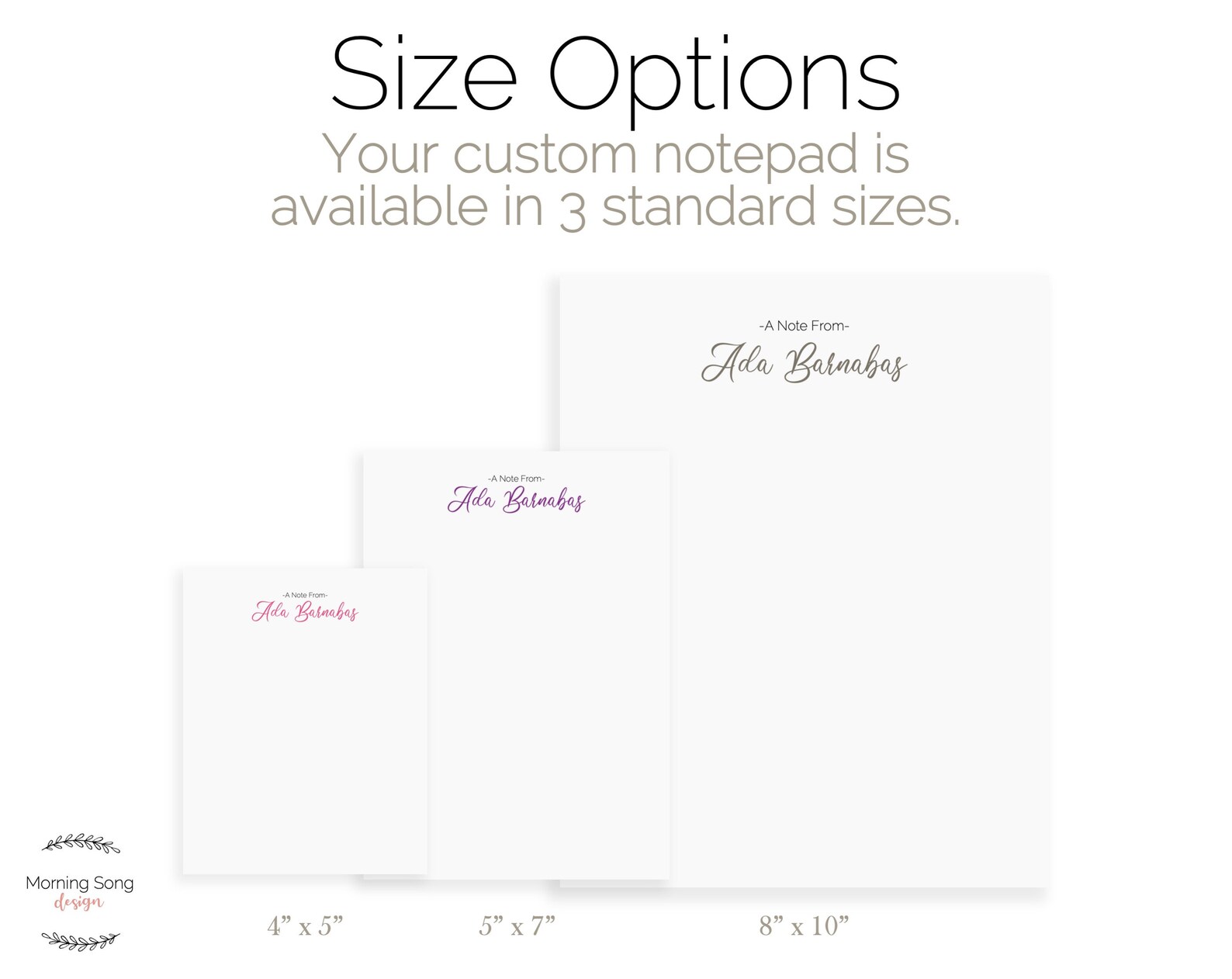 Personalized Notepad A Note From Custom Notepad Etsy