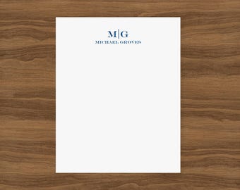 Personalized Notepad with Monogram, Custom Notepad 1st Anniversary Gift for Husband, Wedding Officiant Gift, Men&#39;s Lined Padfolio Memo Pad