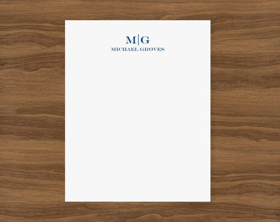 Personalized Notepad with Monogram, Custom Notepad 1st Anniversary Gift for Husband, Wedding Officiant Gift, Men's Lined Padfolio Memo Pad
