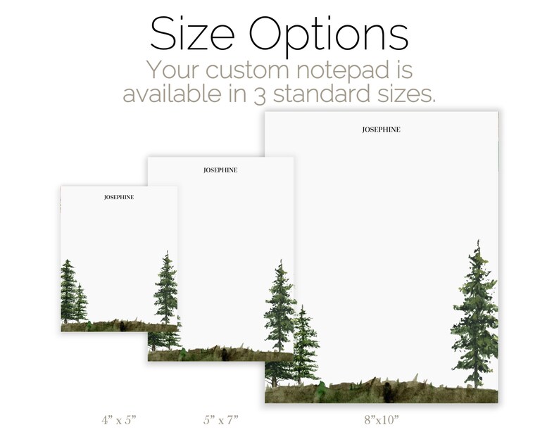 Pine Tree Notepad Custom Notepad Nature Theme Outdoors Etsy