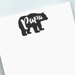 Papa ours bloc-notes | Note Pad cadeau | Papa bloc-notes | Coussin de bureau ours sauvage | Bloc-notes tribal | Doublé de bloc-notes | Bloc-notes vierge | Bloc-notes ours noir