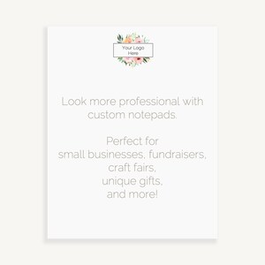 Custom Logo Notepads for your Business | Your Personalized Logo 50 Page Notepad | Wholesale Custom Business Logo Notepads | Blank Notepad image 4
