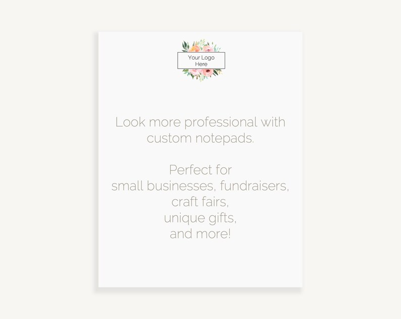 Custom Logo Notepads for your Business | Your Personalized Logo 50 Page Notepad | Wholesale Custom Business Logo Notepads | Blank Notepad image 4