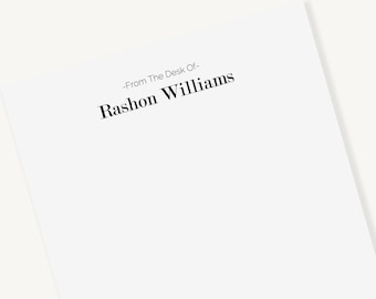 Personalized From the Desk Of Notepad | Custom Note Pad Paper Anniversary Gift for Him