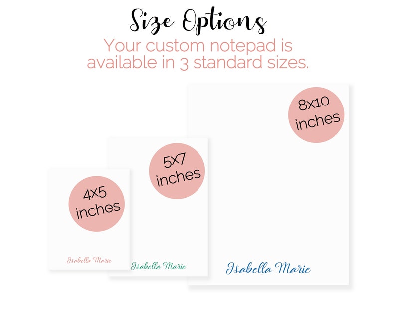 Personalized Simple Script Name 50 Sheet Notepad Custom | Etsy