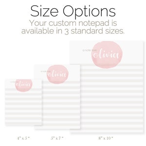 Personalized Watercolor Lined Notepad in Pink | Custom Name Notepad ...