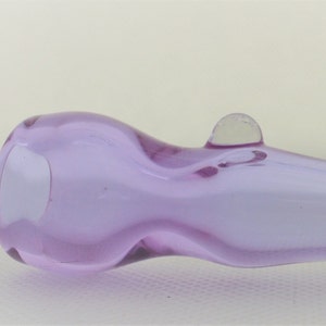 Old School One-Hitter Glass Chillum CFL Reactive Transparent Purple changes to grey-Made in America: Support Independent Artists on Etsy