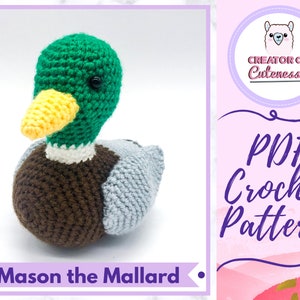 Crochet Mallard Pattern: *Mason the Mallard* Adorable Duck Amigurumi Pattern [Instant Download PDF Crochet Pattern]
