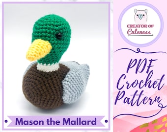 Crochet Mallard Pattern: *Mason the Mallard* Adorable Duck Amigurumi Pattern [Instant Download PDF Crochet Pattern]