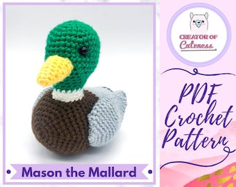 Crochet Mallard Pattern: *Mason the Mallard* Adorable Duck Amigurumi Pattern [Téléchargement instantané PDF Crochet Pattern]