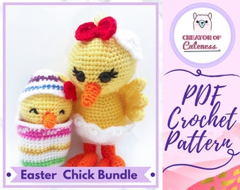 Crochet Chick Pattern Bundle: Cute Easter Chick Amigurumi Patterns [Instant Download PDF Crochet Pattern]