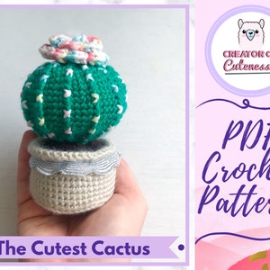 Crochet Cactus Pattern: *The Cutest Cactus* Plant Amigurumi Pattern, ideal pin cushion design [Instant Download PDF Crochet Pattern]