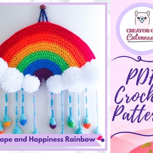 Crochet Rainbow Pattern: *Hope and Happiness Rainbow* Beautiful Rainbow Mobile Amigurumi Pattern [Instant Download PDF Crochet Pattern]