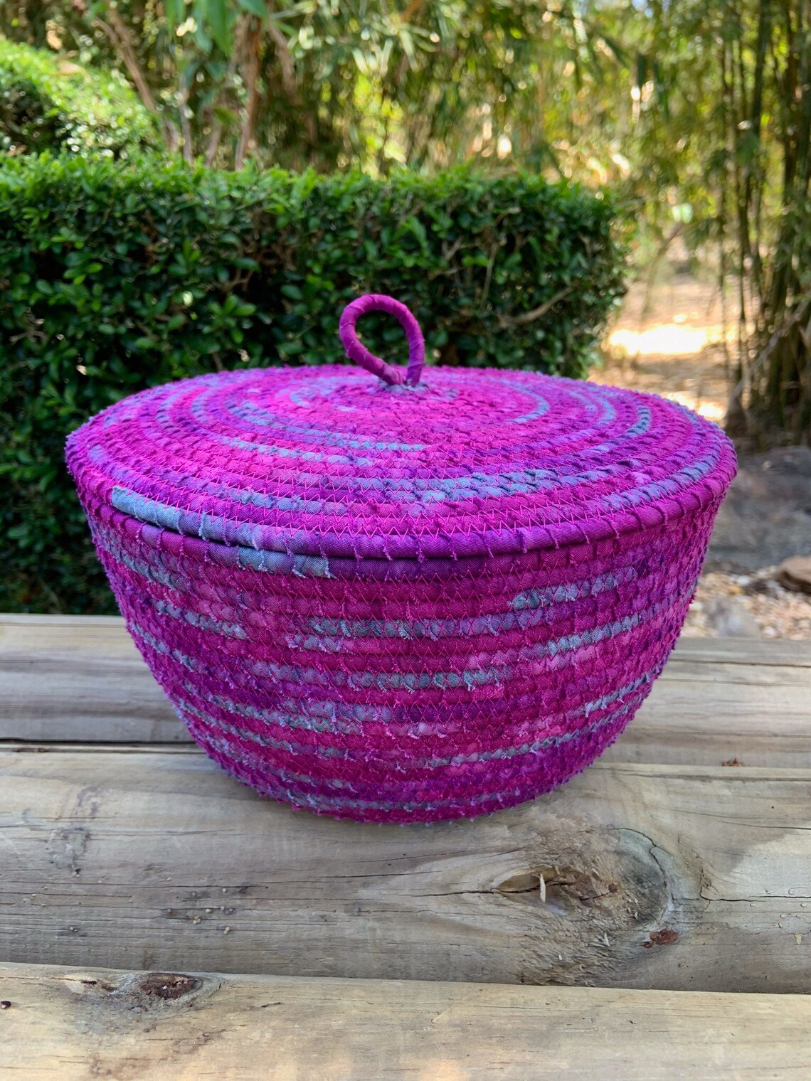 Purple Basket with Lid Etsy