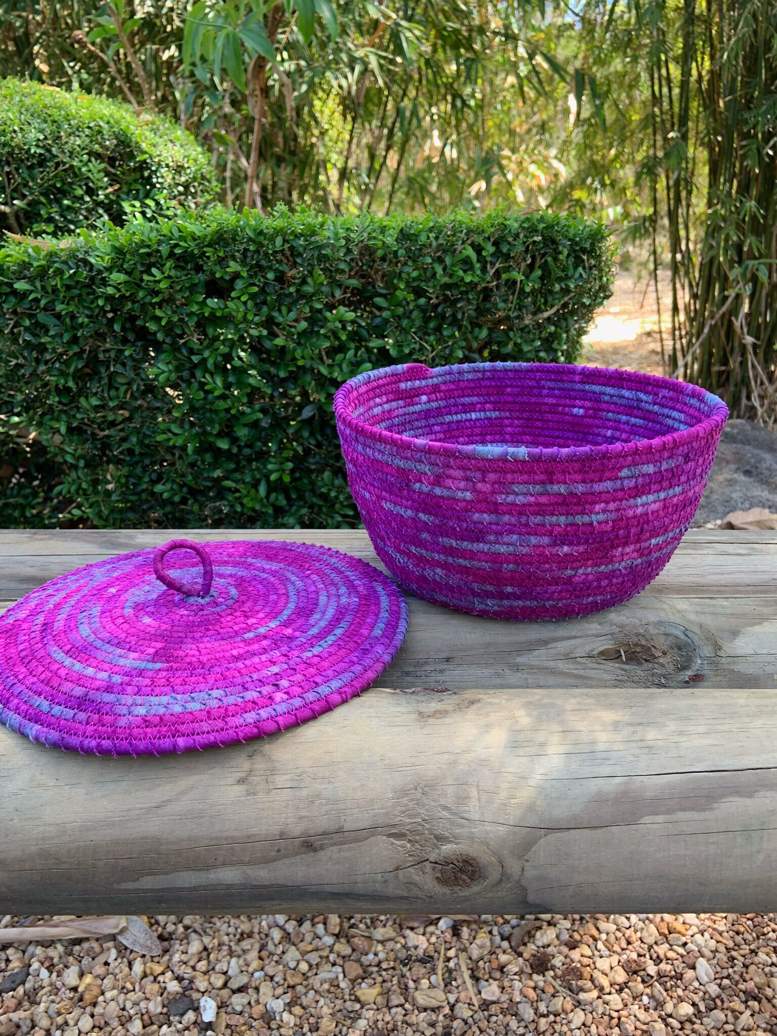 Purple Basket with Lid Etsy