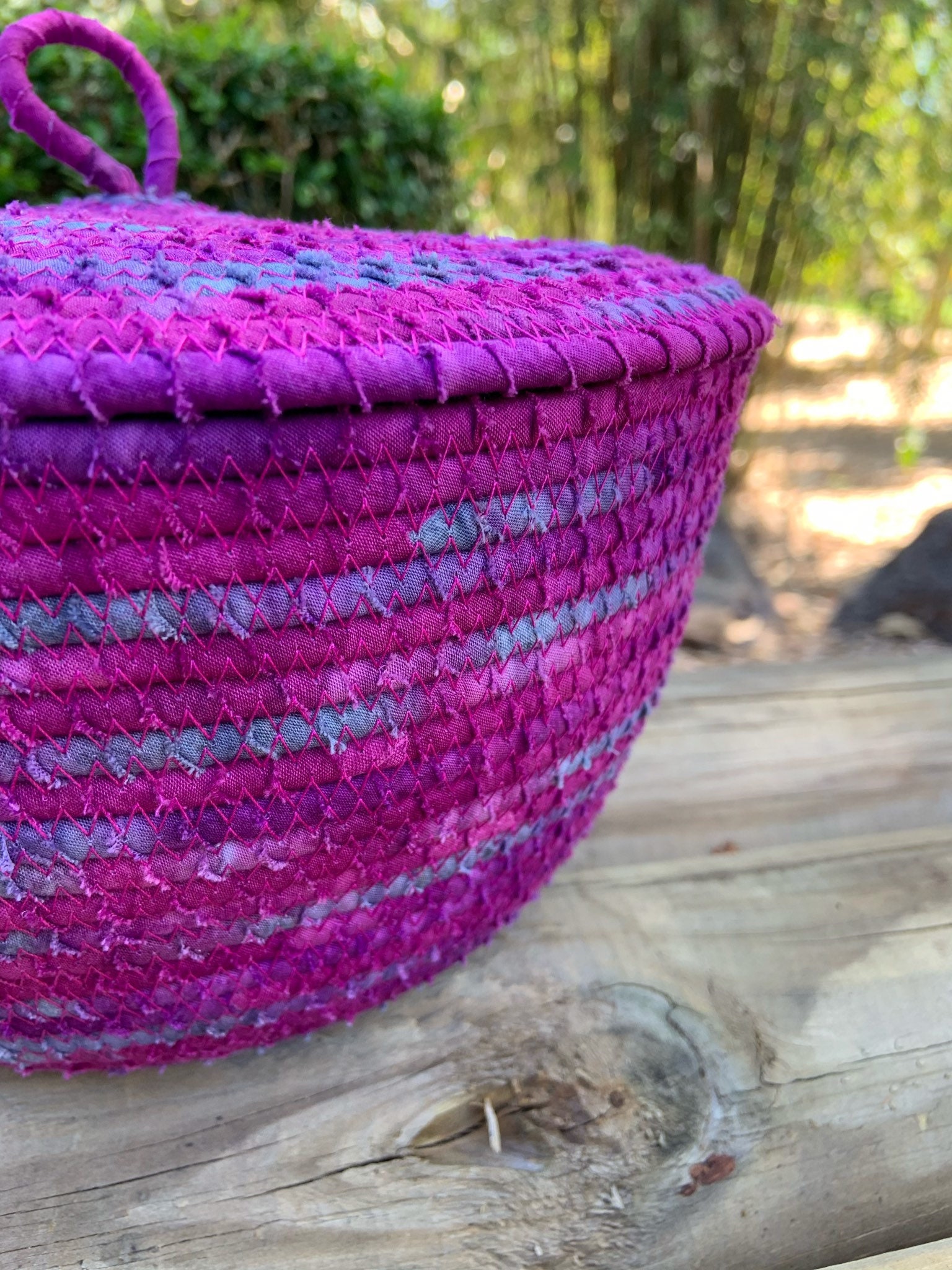 Purple Sherbet Rope Basket With Lid Etsy Australia