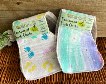 Contoured Burb Cloth, Eco Friendly Baby Gift Set, Gender Neutral Baby Essentials, Custom Burp Cloths, Baby Towel Set, Curved Burb Cloth Sets