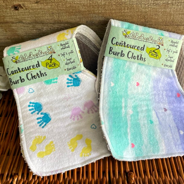 Contoured Burb Cloth, Eco Friendly Baby Gift Set, Gender Neutral Baby Essentials, Custom Burp Cloths, Baby Towel Set, Curved Burb Cloth Sets