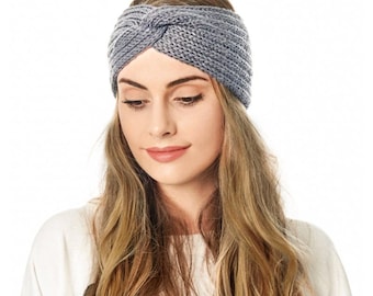 Fall/Winter Warm Wool Twisted Crochet Knitted Elastic Women Headband HeadWrap Ear Warmer