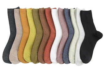 High Ankle Autumn Fall Casual Knitted Women Fashion Socks