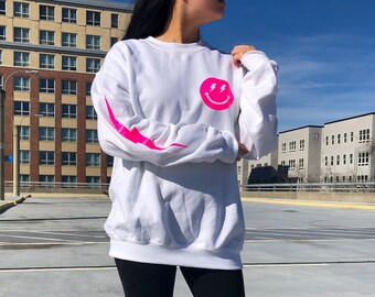 hot pink sweatshirt