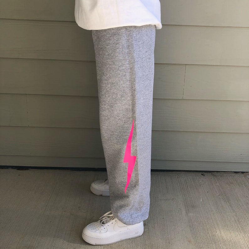 joggers with lightning bolt