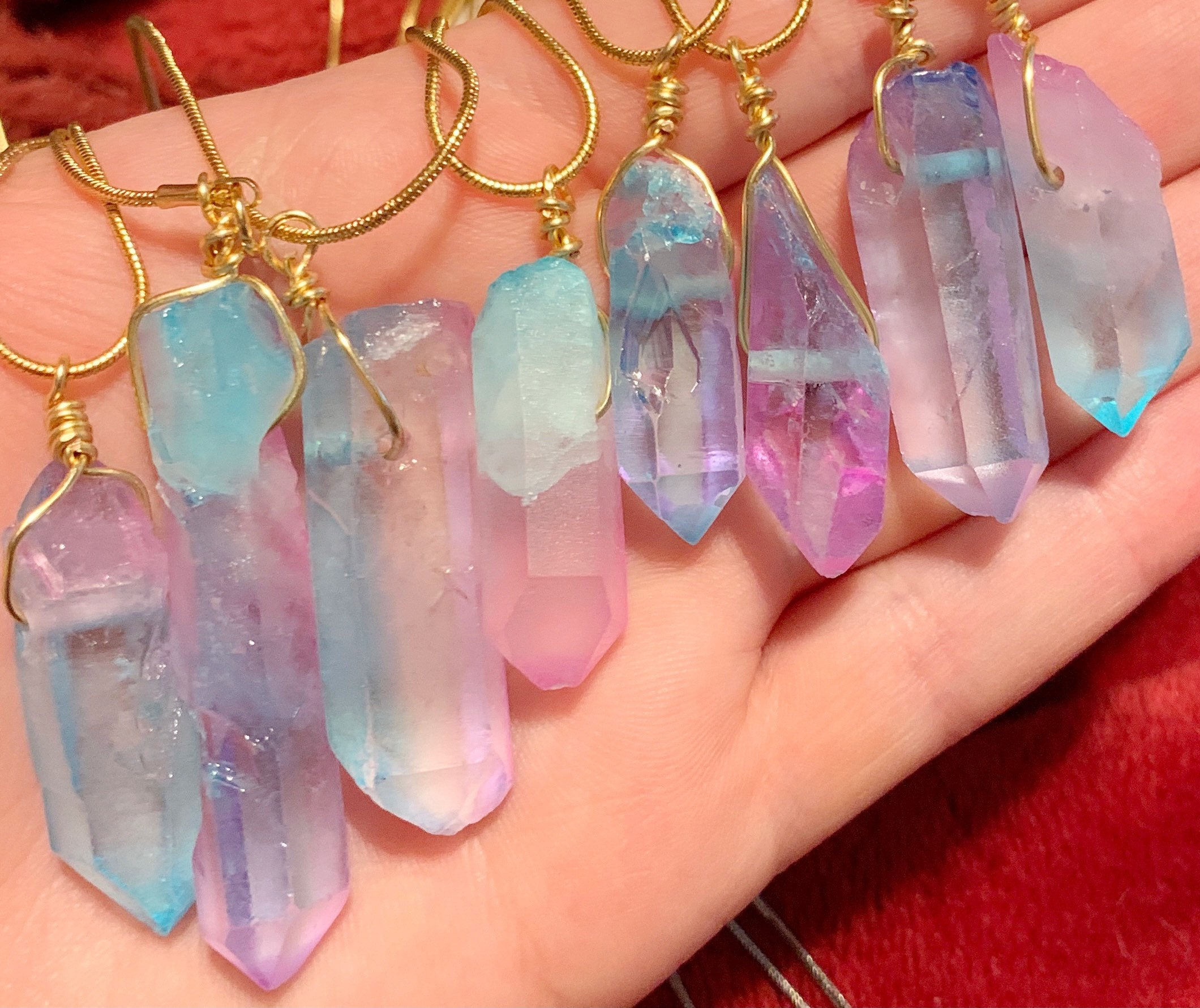 Cotton Candy Quartz Necklace Etsy