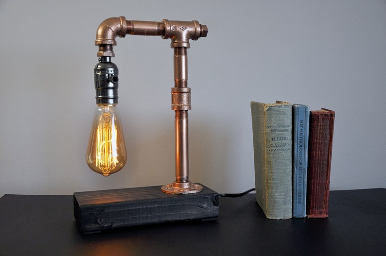 Table lamp-Desk lamp-Edison Steampunk lamp-Rustic home decor-Gift for men-Gifts for women-Farmhouse decor-Home decor-Industrial lighting image 2