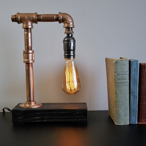 Table lamp-Desk lamp-Edison Steampunk lamp-Rustic home decor-Gift for men-Gifts for women-Farmhouse decor-Home decor-Industrial lighting image 5