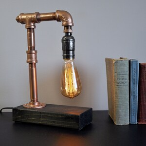 Table lamp-Desk lamp-Edison Steampunk lamp-Rustic home decor-Gift for men-Gifts for women-Farmhouse decor-Home decor-Industrial lighting image 4