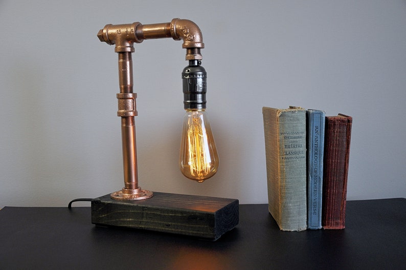 Table lamp-Desk lamp-Edison Steampunk lamp-Rustic home decor-Gift for men-Gifts for women-Farmhouse decor-Home decor-Industrial lighting image 4