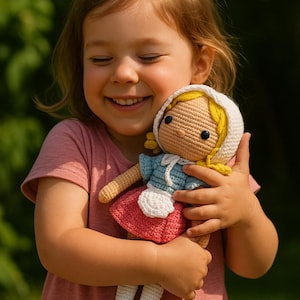 Handmade Crochet Doll – Posable Knit Doll with Accessories | Soft Plush Toy | Birthday Gift for Girls | Nursery Decor