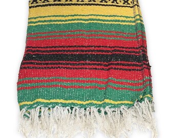 Woven Mexican Beach Blanket Multi Use Throw Blanket Picnic Yoga Beach Camping Home Decor Easy To Travel Blanket Striped Pattern Gift Him Her