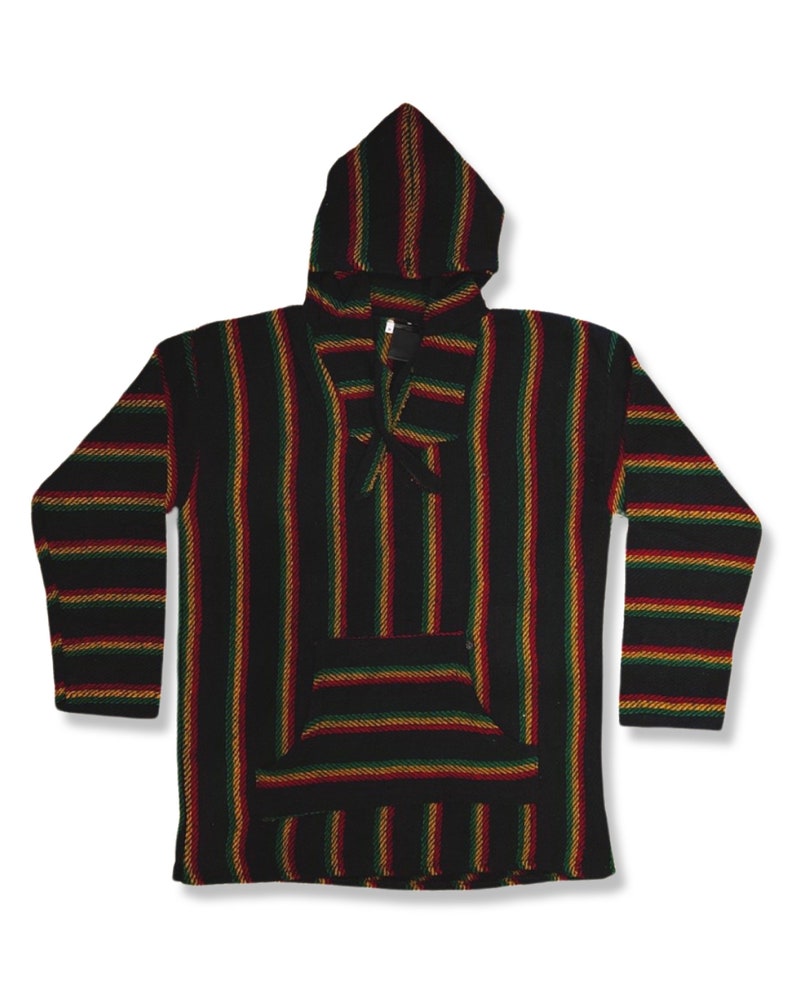 Hoodie Baja Poncho Warm Winter Clothing Mexican Blanket Style Woven Sweatshirt Loose Fit Boho Hipster Retro Hoodies Skate Surf Gift Him Her Rasta