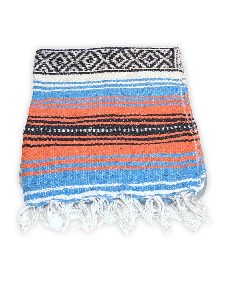 Woven Mexican Beach Blanket Multi Use Throw Blanket Picnic Etsy