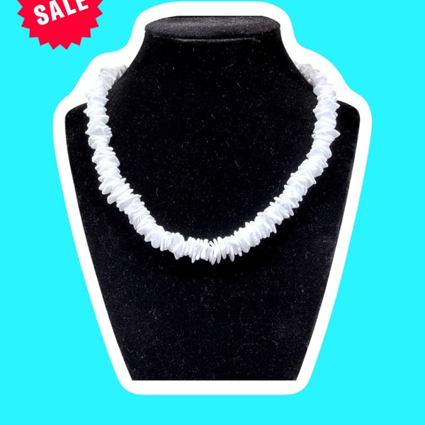 White Chip Shell Puka Choker Custom Size Necklace Hawaiian Beach Theme Jewlery Surfer Vibes Authentic Puka Shells Men Women Gift Boy Girl