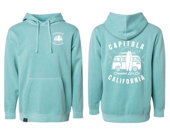 Cali Surf Sweater Unisex Pullover Hoodie Beach Bus Surfer Vibes Beach Aesthetic His Hers Surfer Gift Surfboard Sweatshirt Surfer Sweatshirt