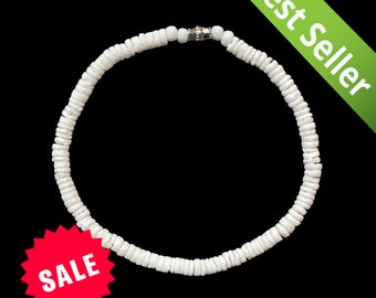 Custom Size Genuine Puka Shell Bracelet Necklace Hawaiian Style Shells Unisex Beach Jewelry Gift Him Her Beach Town Souvenir Fast Shipping